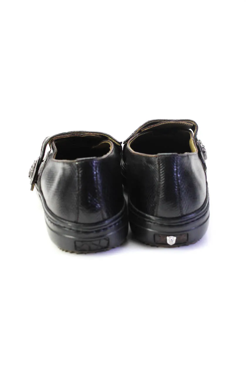 Tardini Mens Genuine Python Snakeskin Buckle Loafers Moccasins Black