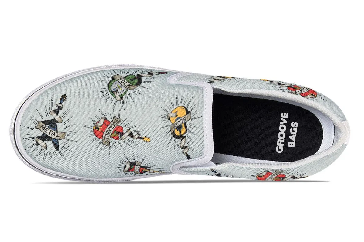Tattoo Guitar Slip-On Shoes