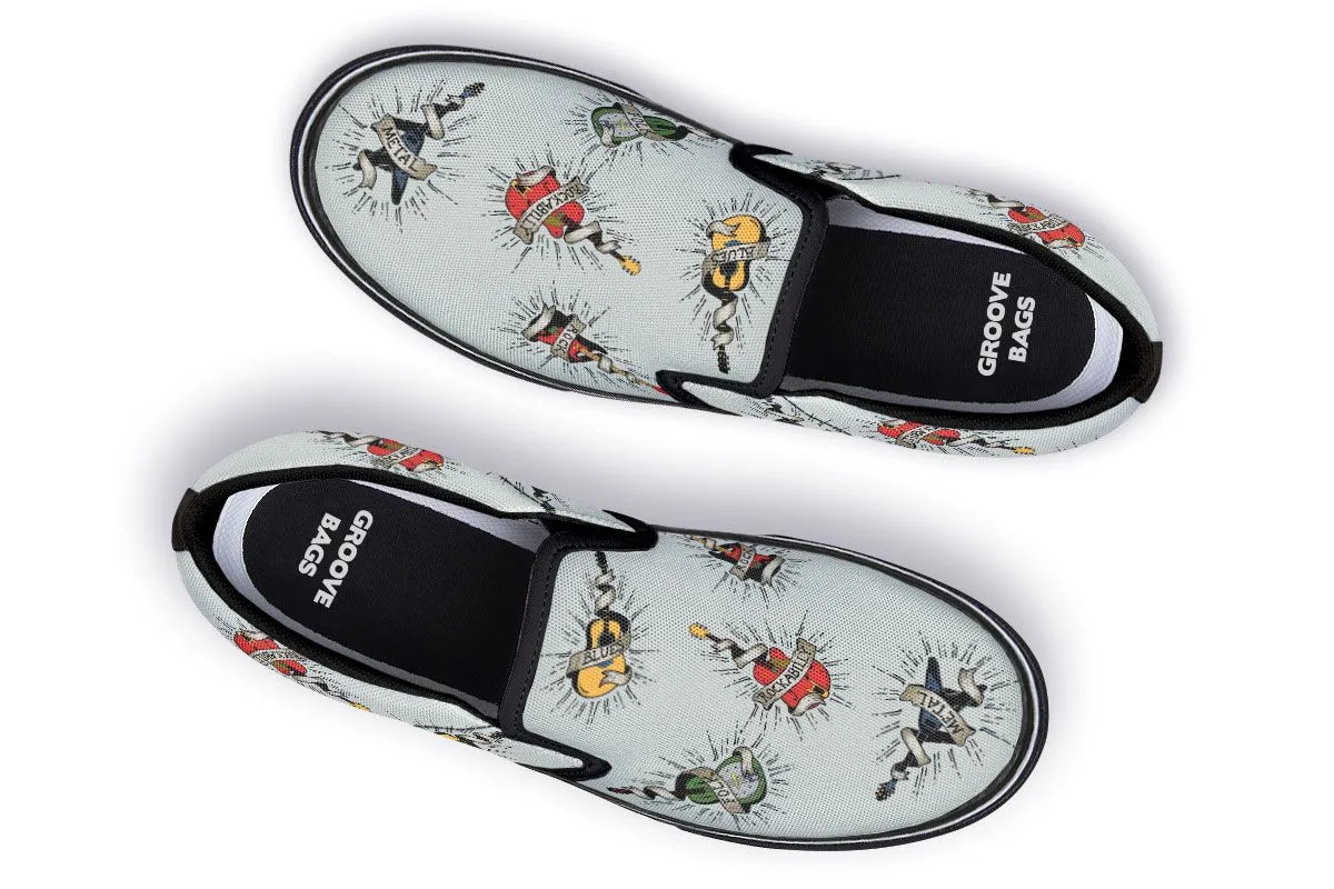 Tattoo Guitar Slip-On Shoes