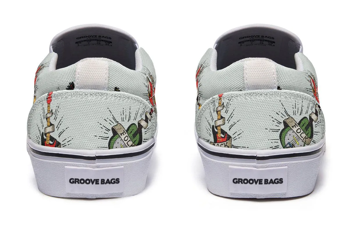Tattoo Guitar Slip-On Shoes