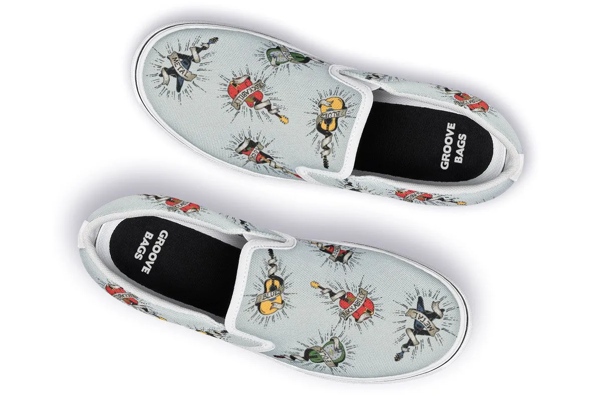 Tattoo Guitar Slip-On Shoes