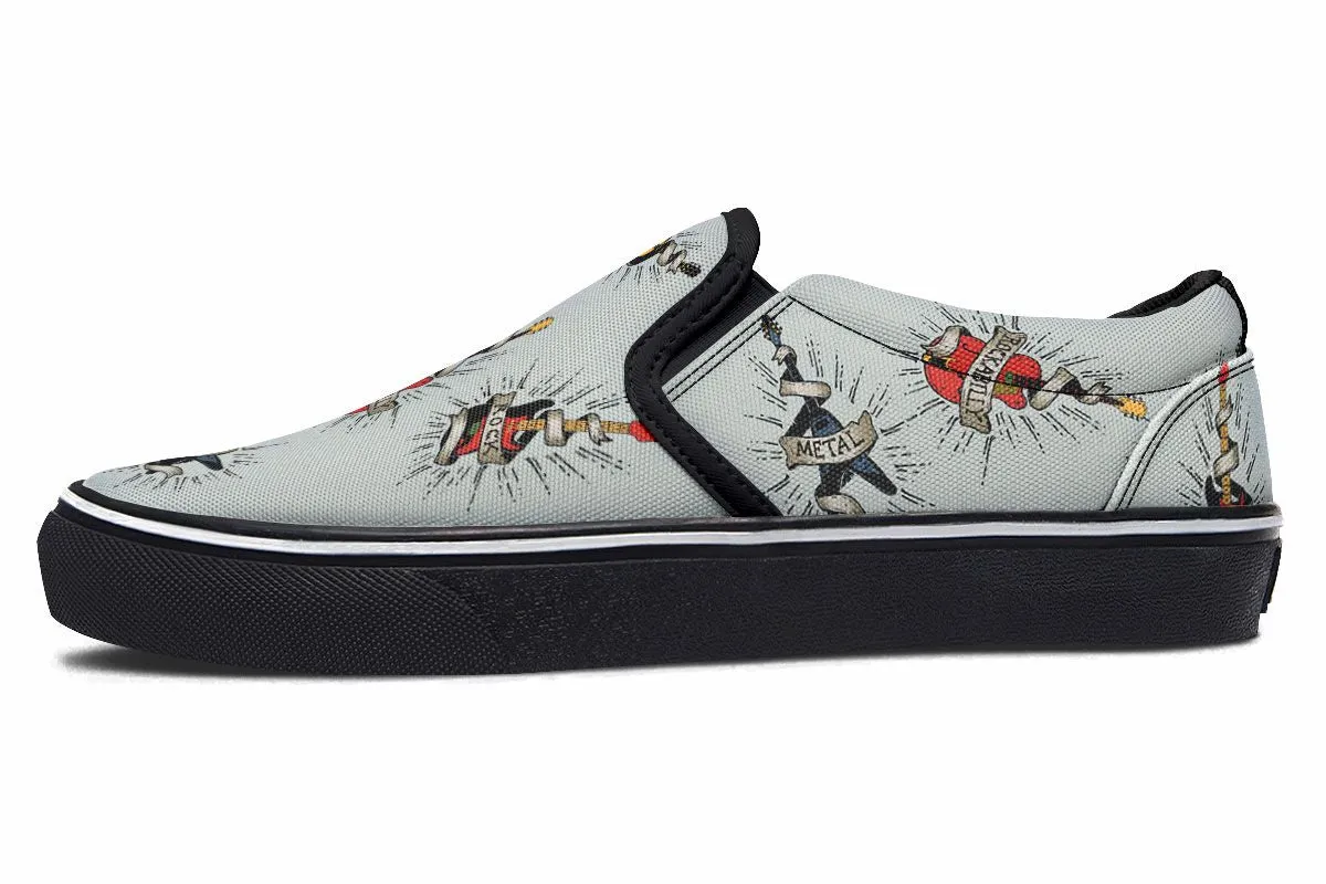 Tattoo Guitar Slip-On Shoes