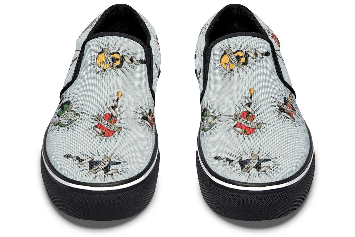 Tattoo Guitar Slip-On Shoes