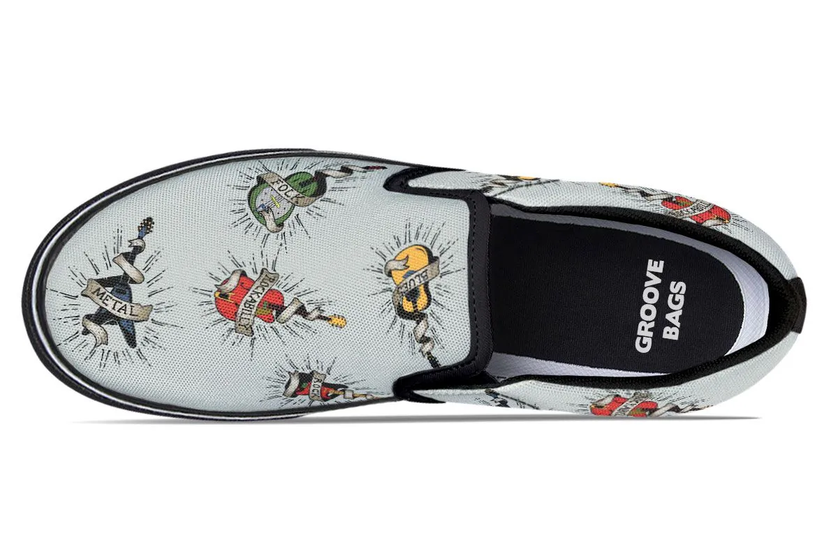 Tattoo Guitar Slip-On Shoes