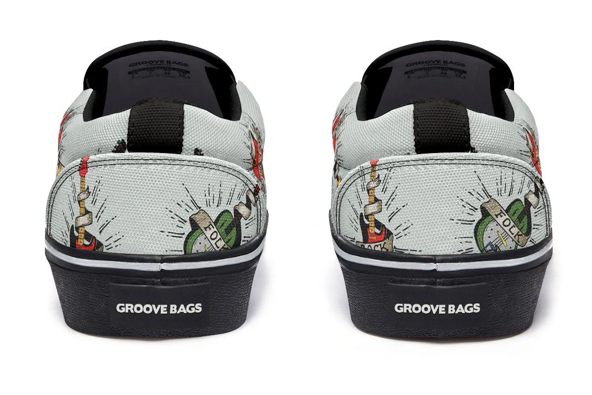 Tattoo Guitar Slip-On Shoes