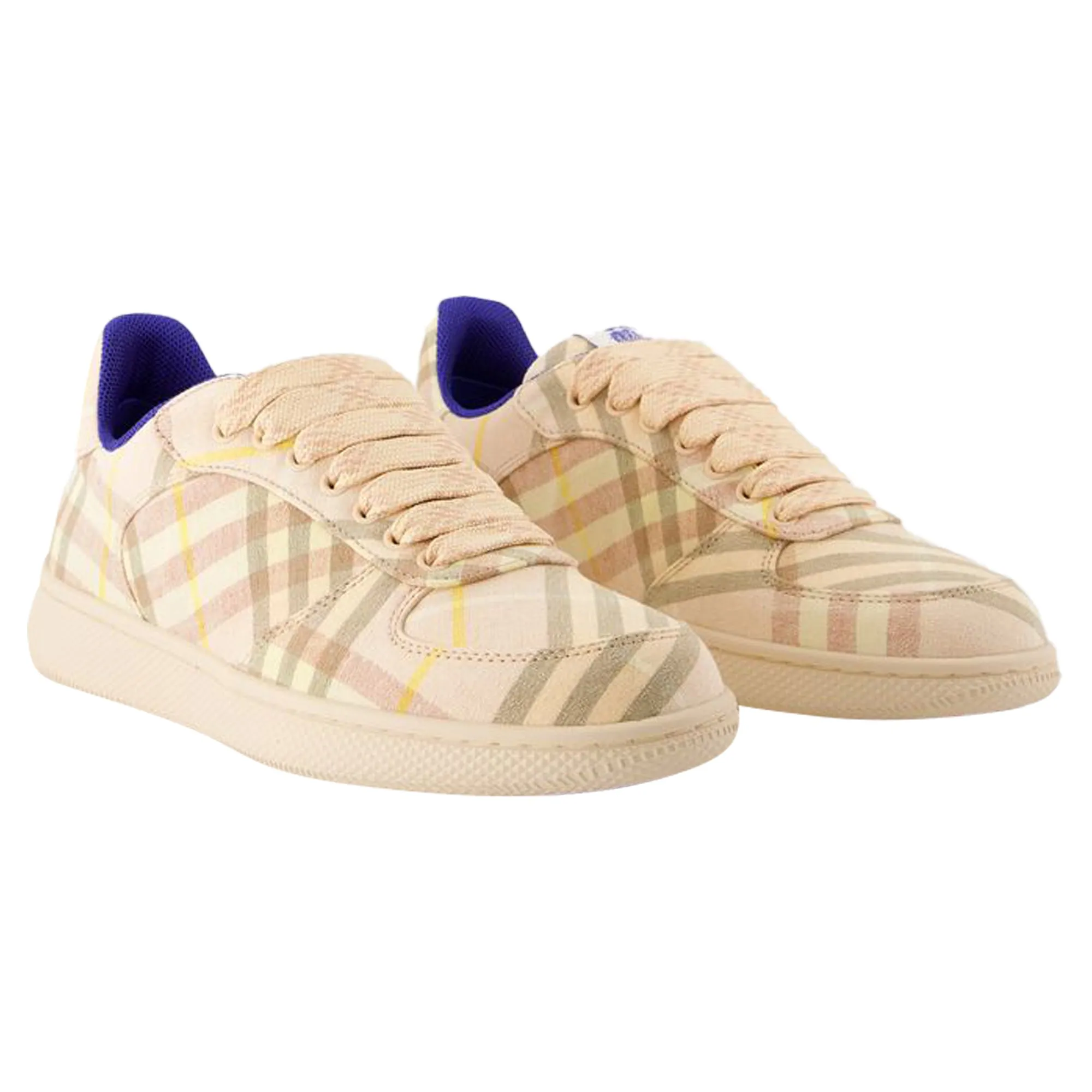Terrace Chk Sneakers - Burberry - Linen - Pink