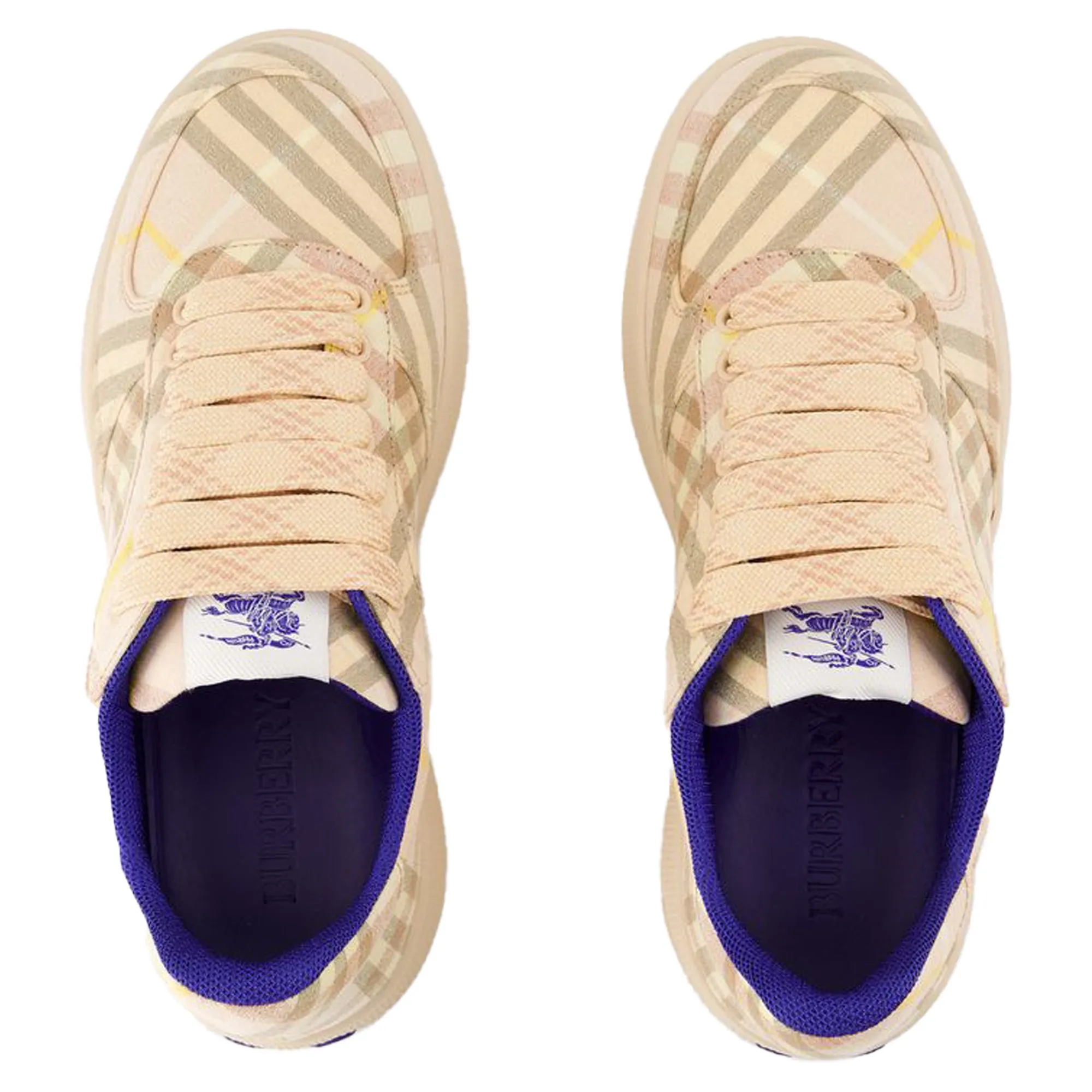 Terrace Chk Sneakers - Burberry - Linen - Pink
