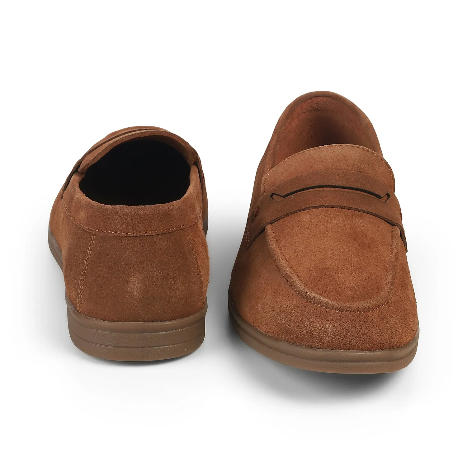 Tresmode Veni Tan Men's Suede Leather Loafers