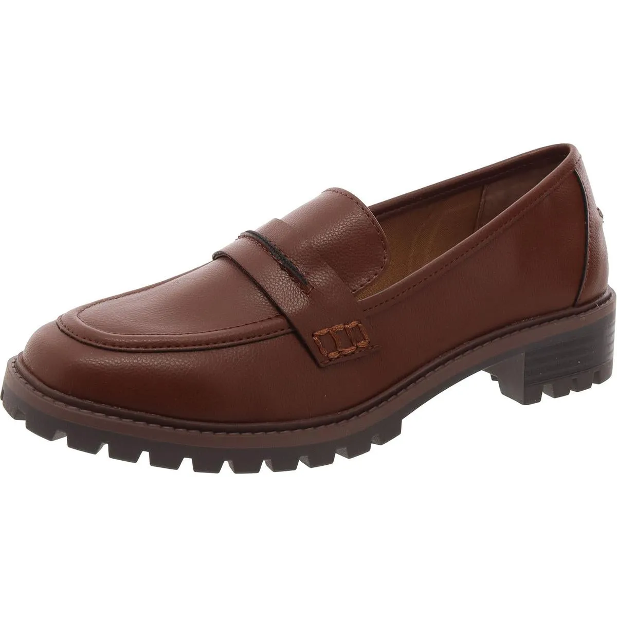 Wandaa Womens Faux Leather Slip-On Loafers