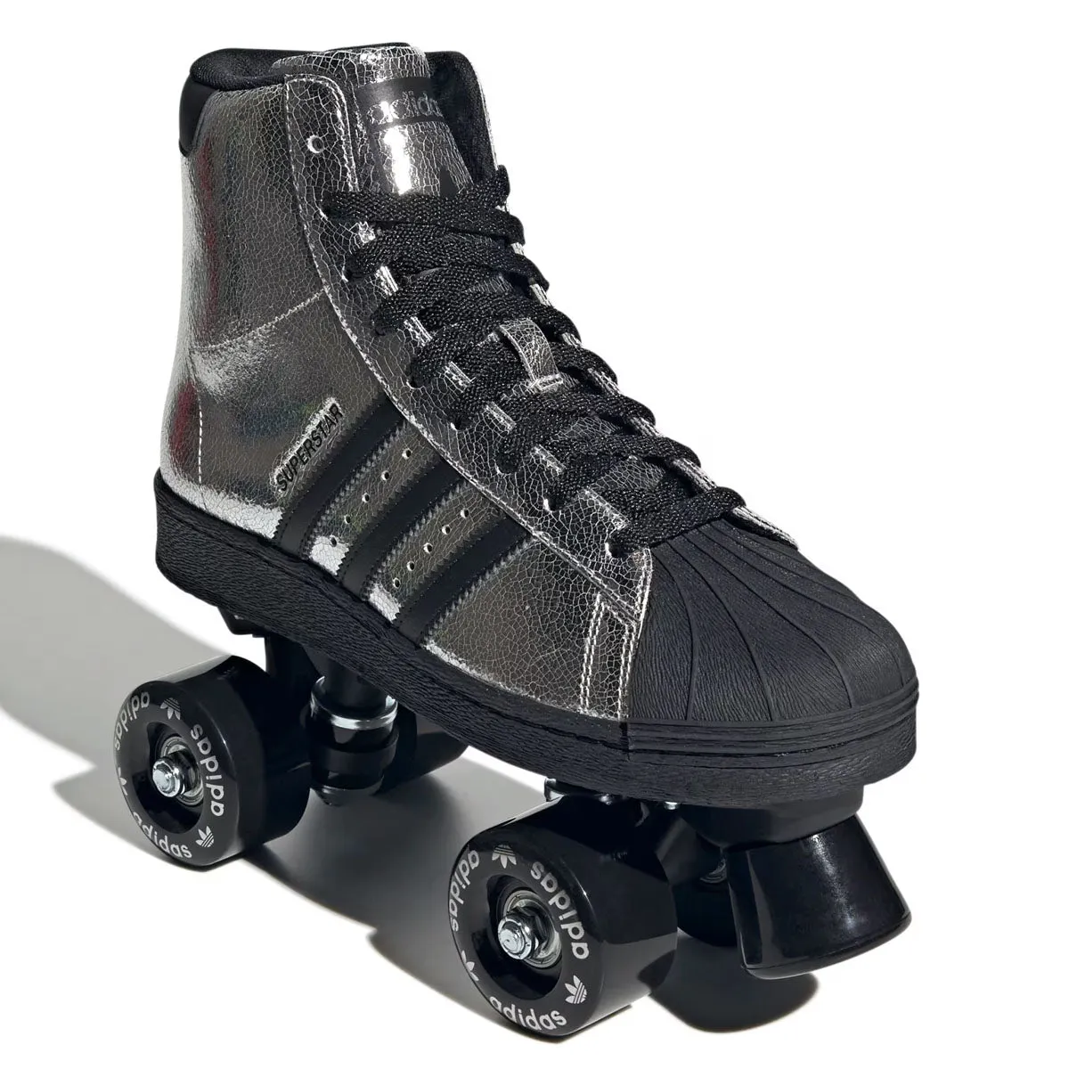 Wmns Superstar 82 Roller Skates 'Silver Metallic Core Black'