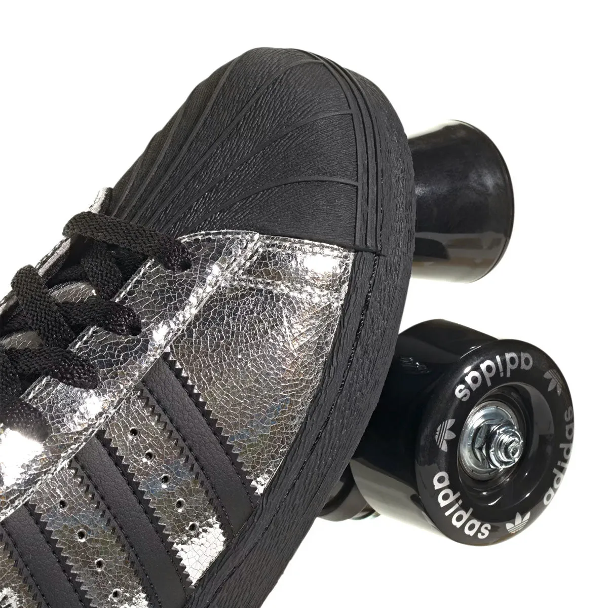 Wmns Superstar 82 Roller Skates 'Silver Metallic Core Black'