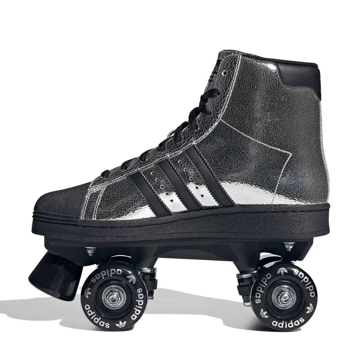 Wmns Superstar 82 Roller Skates 'Silver Metallic Core Black'