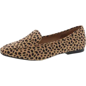 Womens Animal Print Faux Leather Loafers