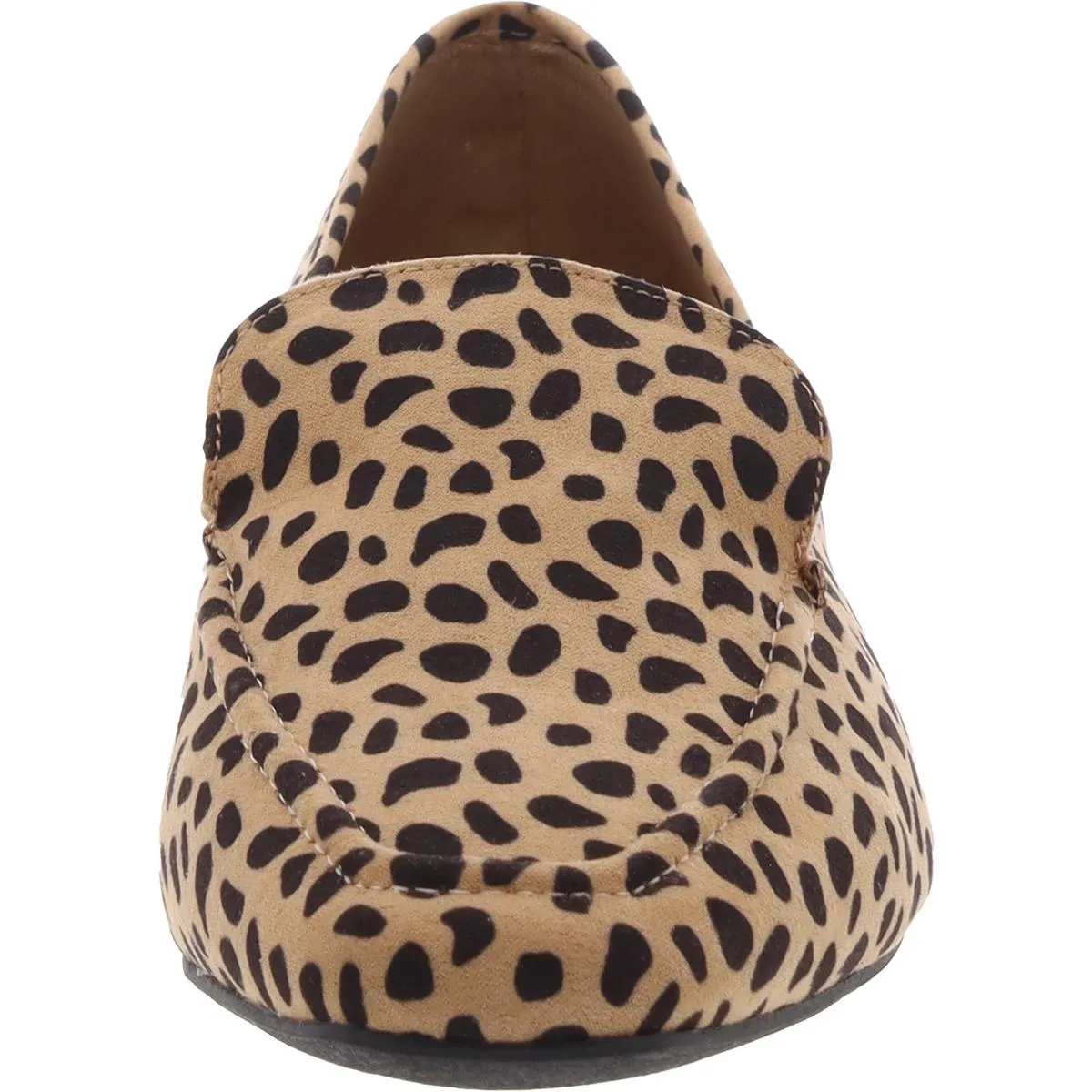 Womens Animal Print Faux Leather Loafers