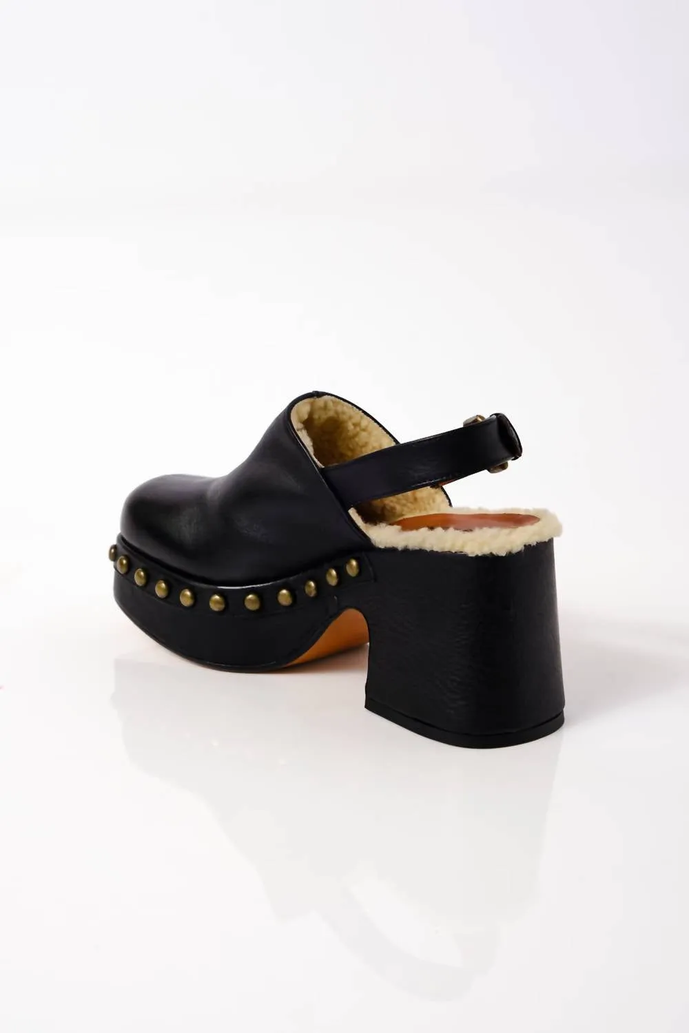 Women's Autumn Studded Platform Clogs In Black