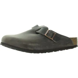 Womens Buckle Leather Clogs