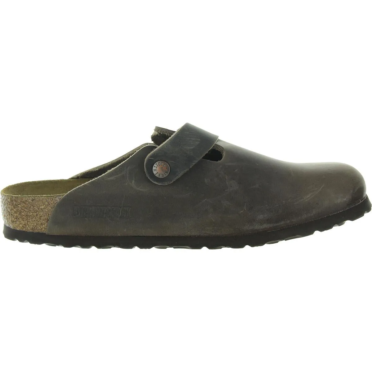 Womens Buckle Leather Clogs
