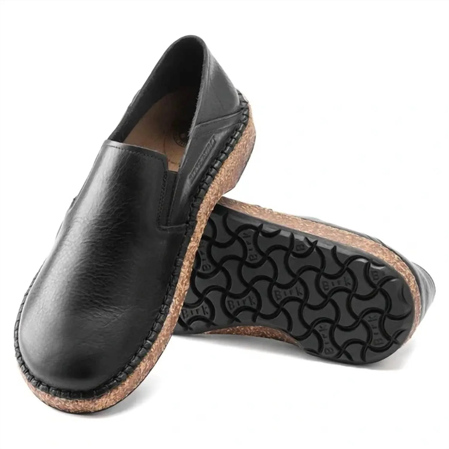 Womens Callan Leather Slip-On - Narrow Width In Vintage Wood Black