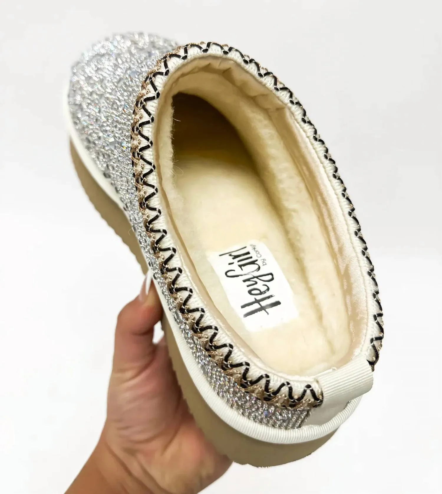 Women's Do Not Disturb Sparkle Clogs In Silver