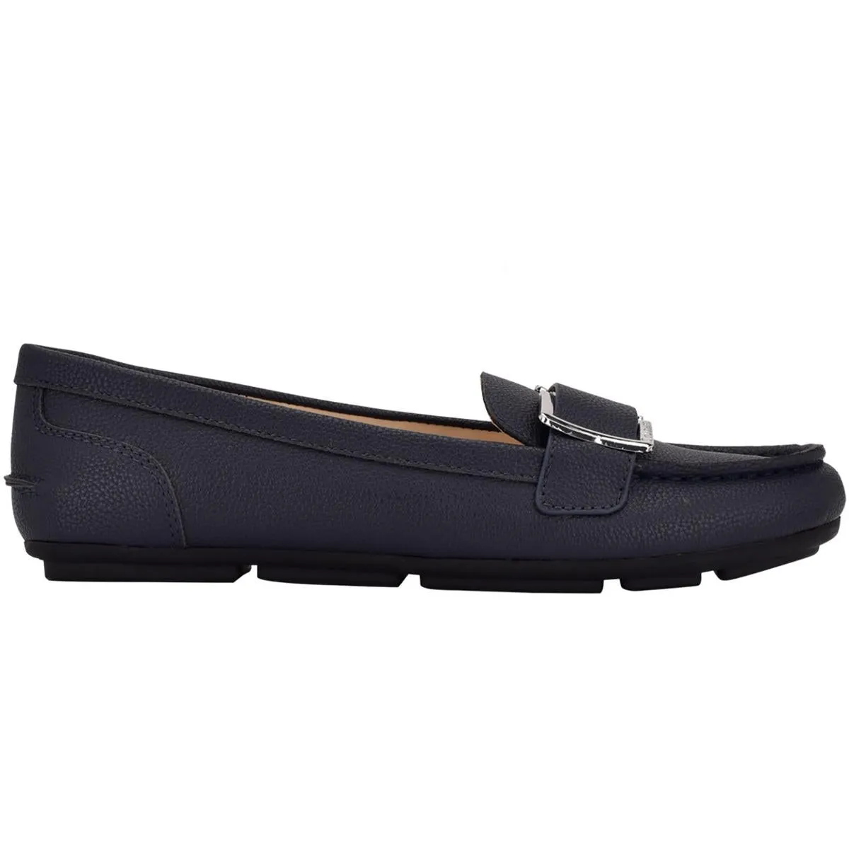 Womens Faux Leather Round Toe Moccasins