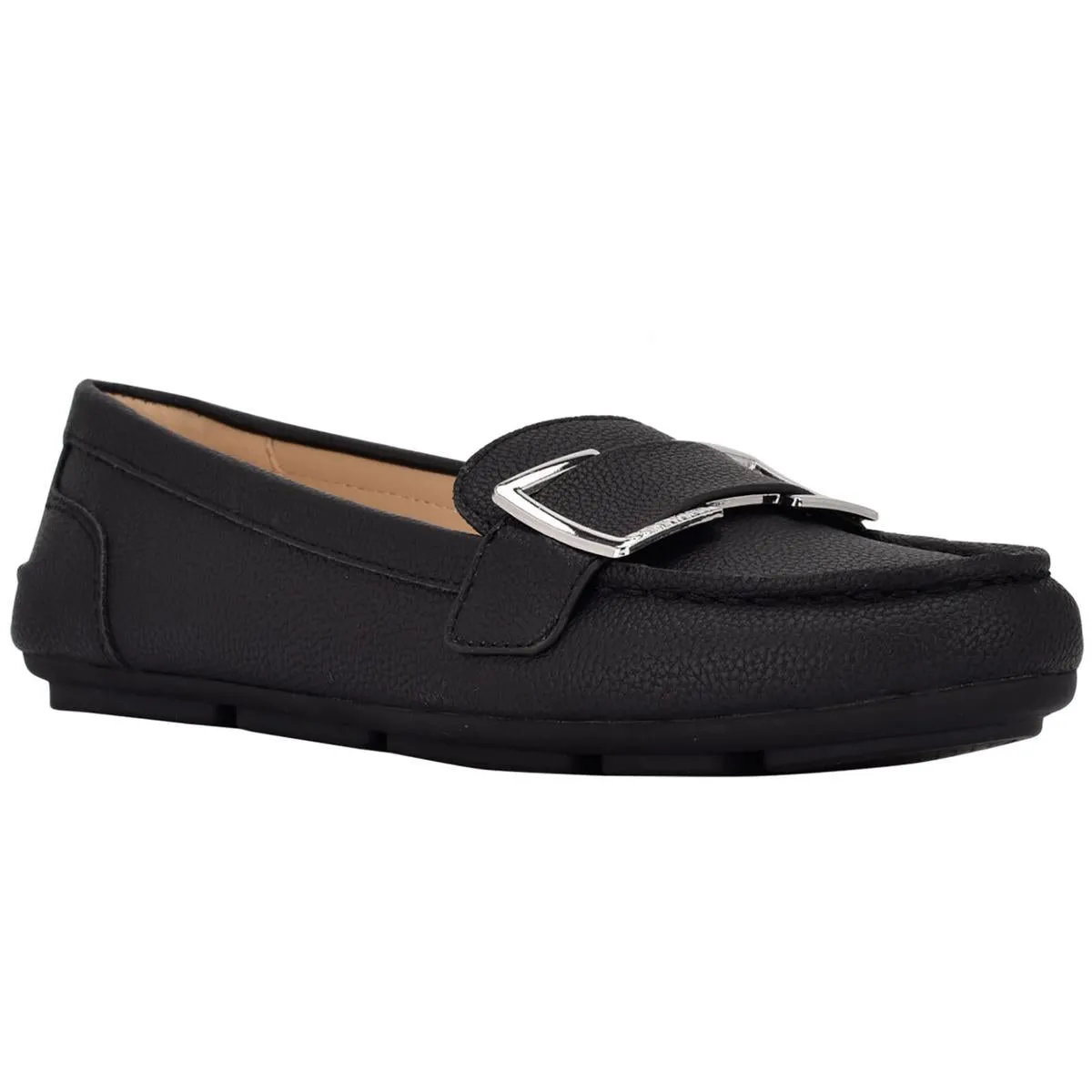 Womens Faux Leather Round Toe Moccasins