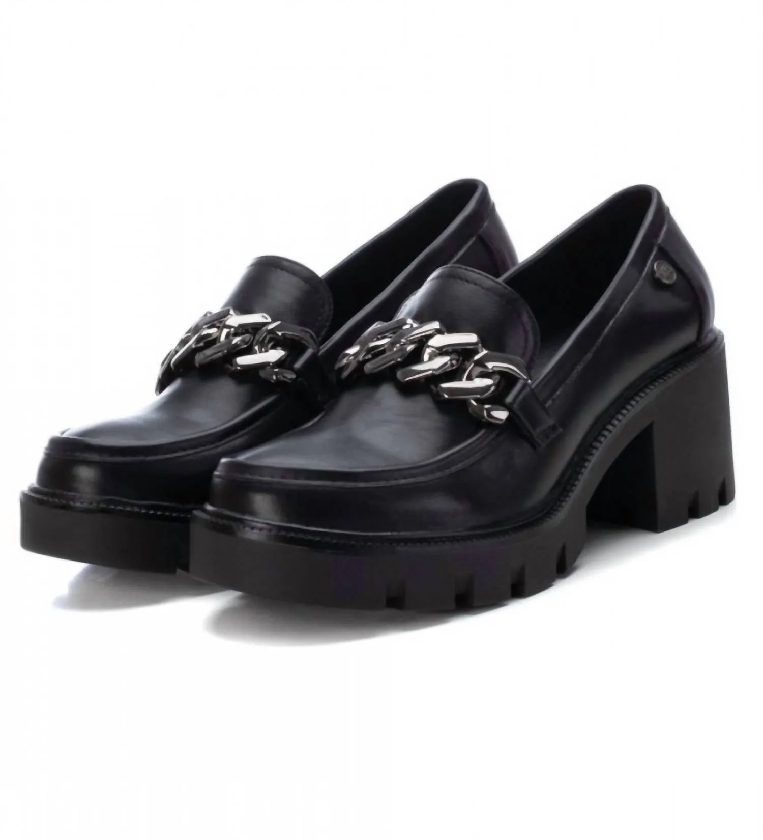 Women's Heeled Moccasins In Black