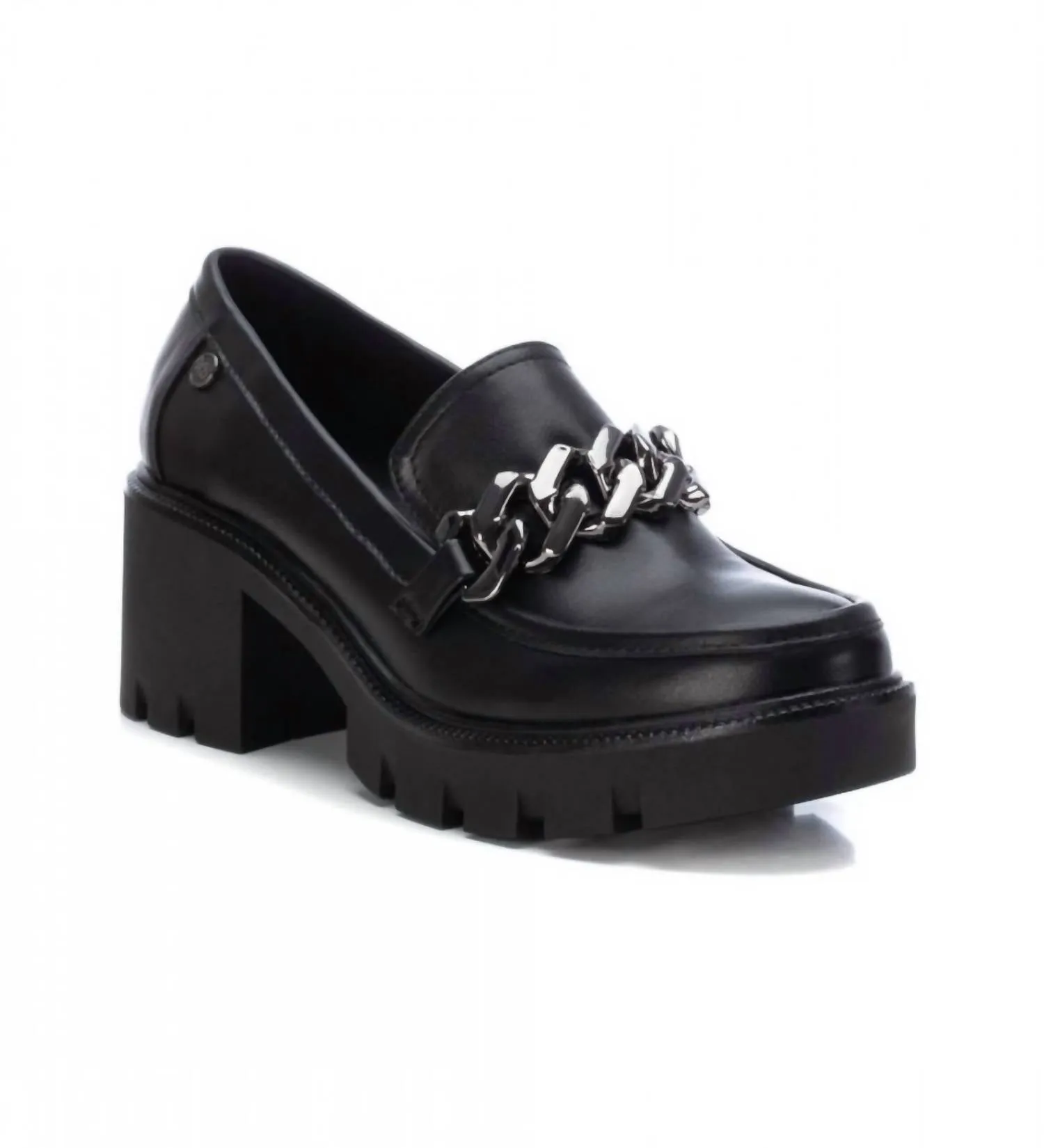 Women's Heeled Moccasins In Black