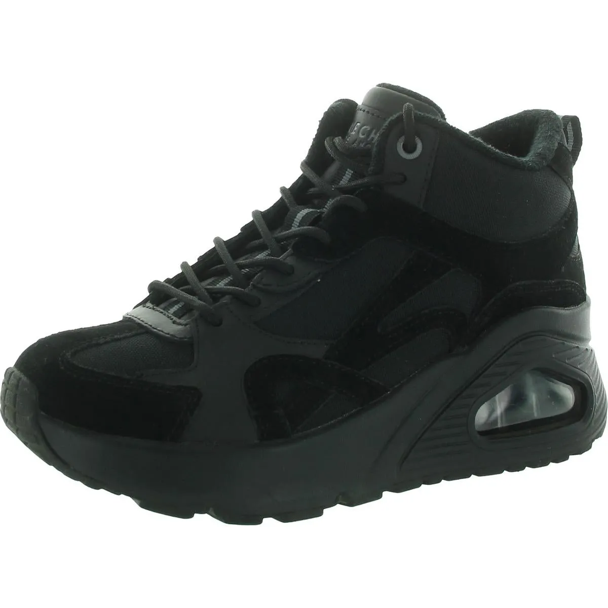 Womens Lace-Up Leather High-Top Sneakers
