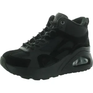 Womens Lace-Up Leather High-Top Sneakers