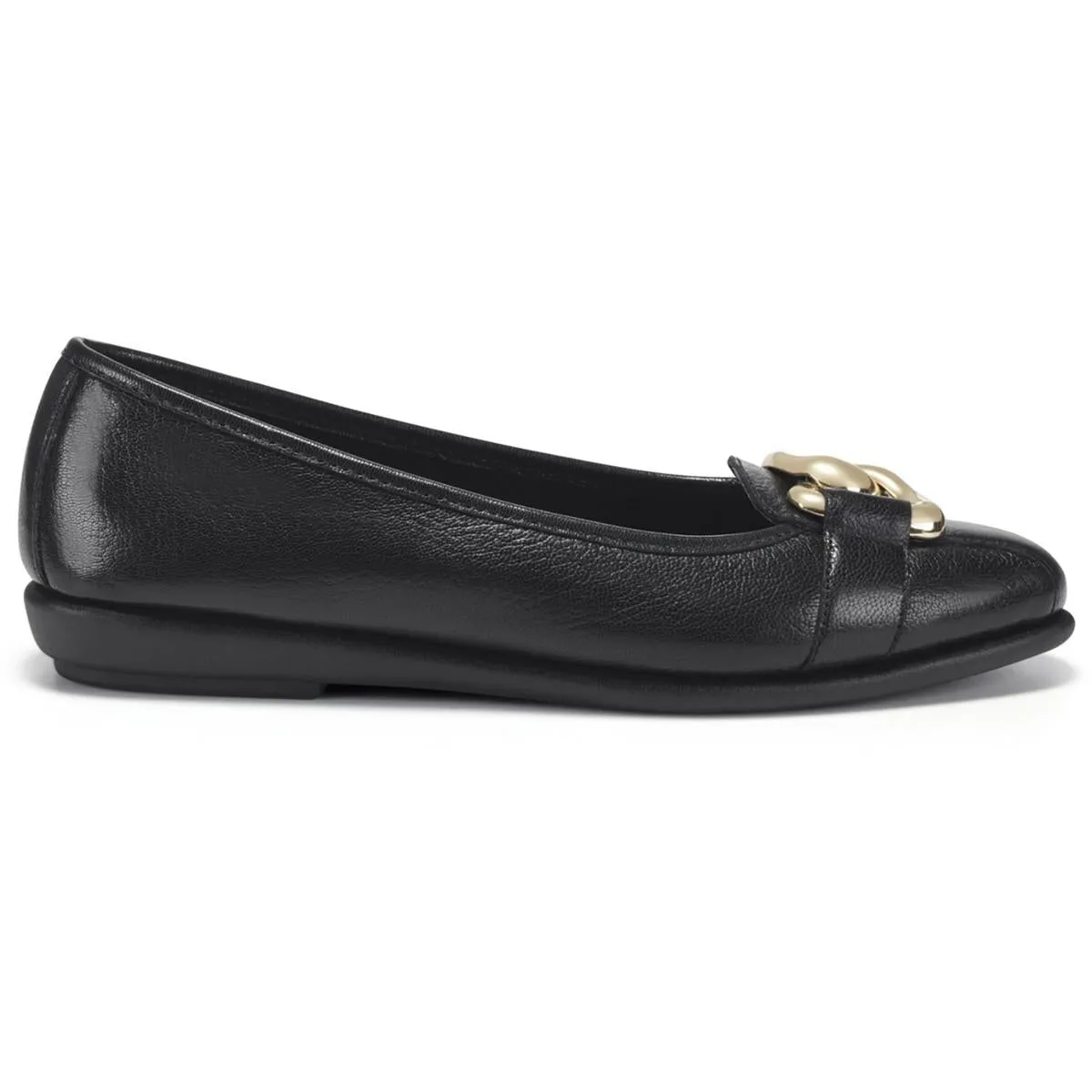 Womens Leather Round Toe Moccasins