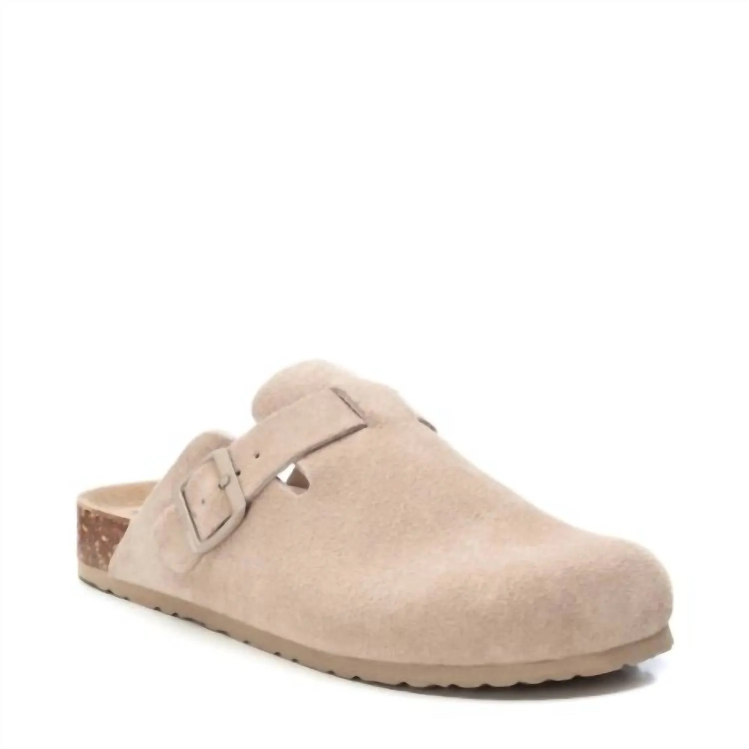 Women's Suede Clogs In Beige