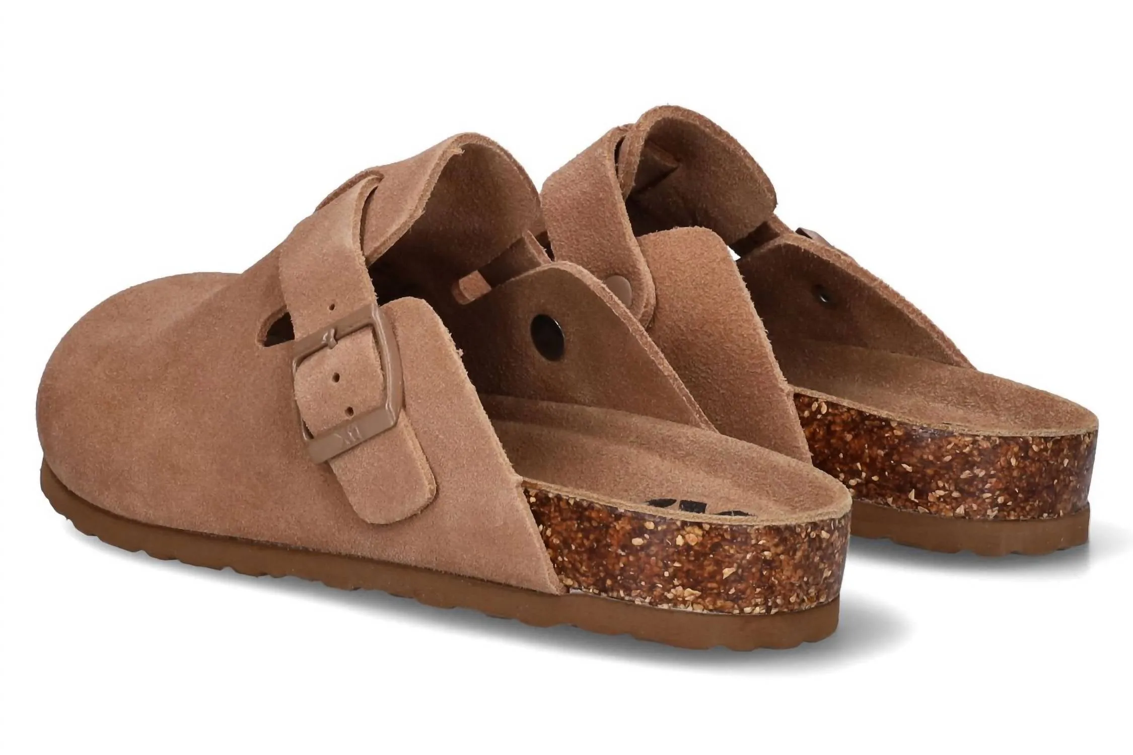 Women's Suede Clogs In Camel
