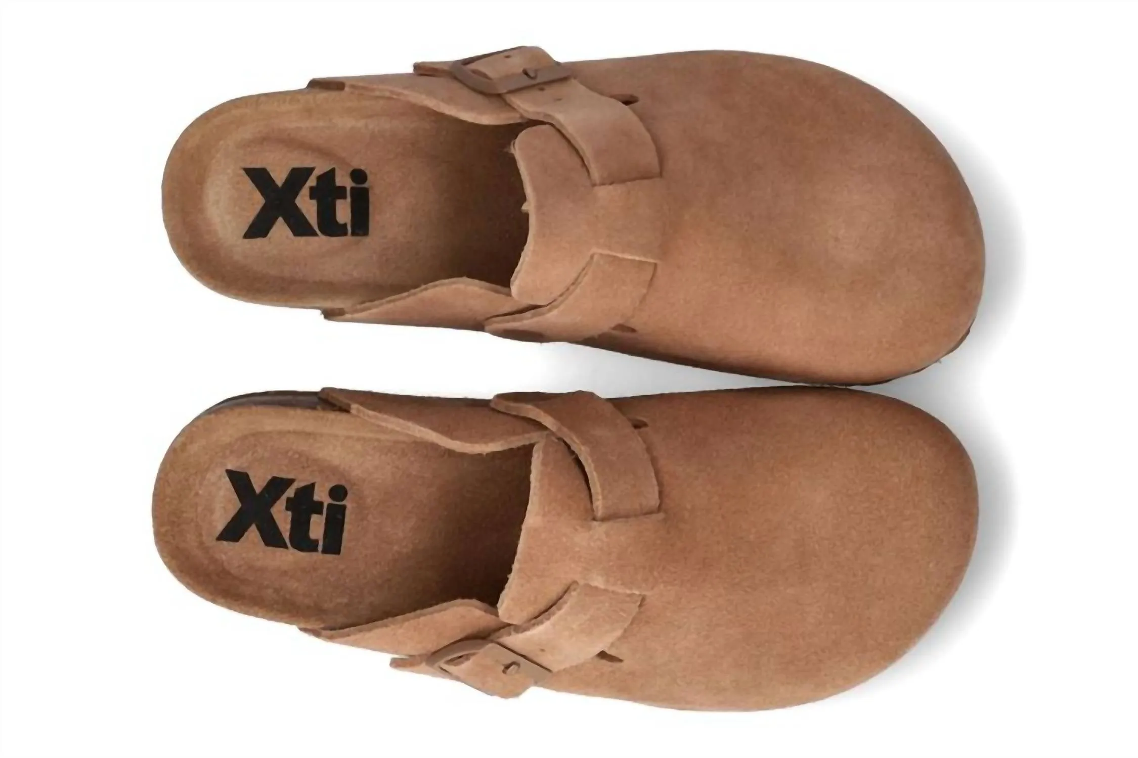 Women's Suede Clogs In Camel