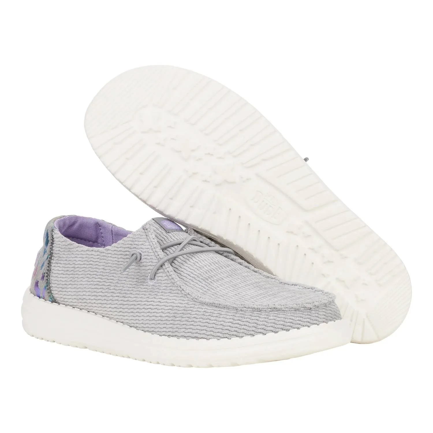 Women's Wendy Moccasin Shoe In Corduroy Grey