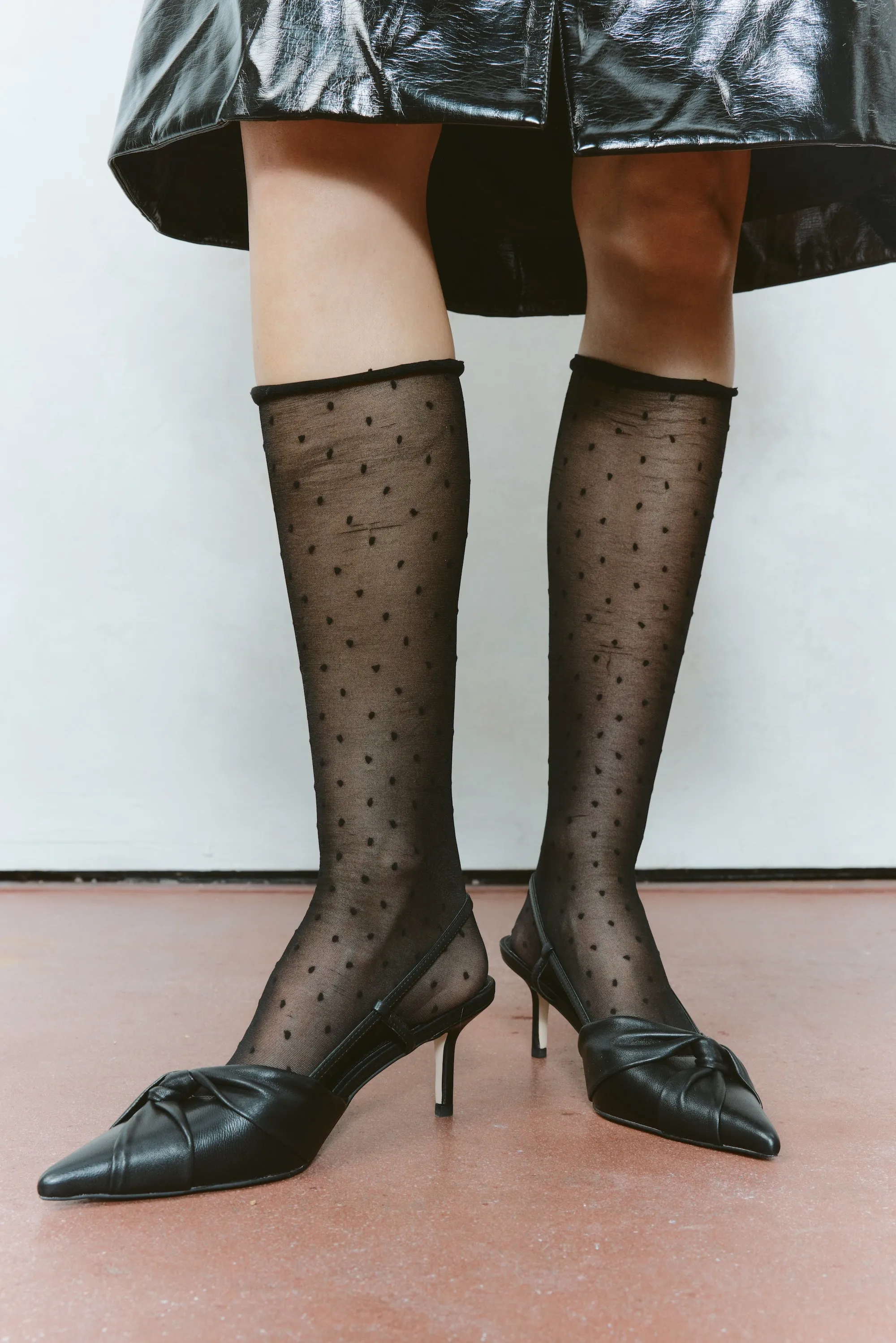 Yonder Slingback Kitten Heels - Black Leather