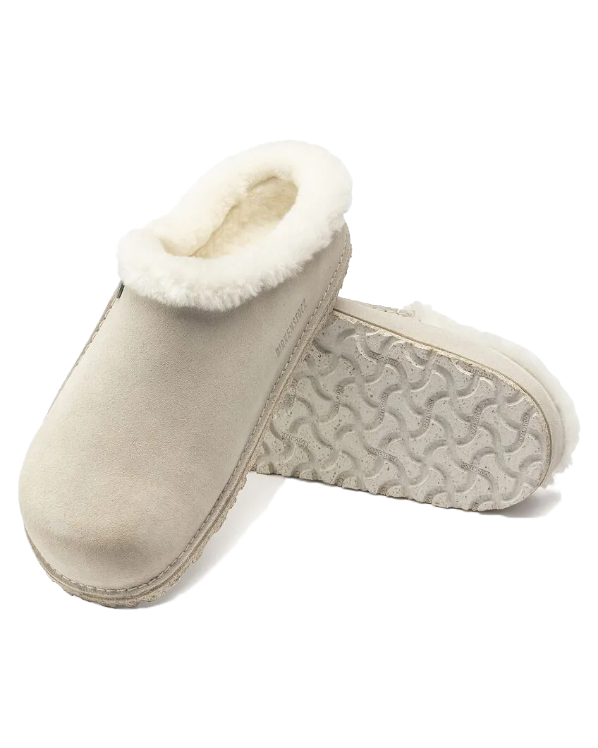 Zermatt Premium Suede Leather Slipper in Antique White