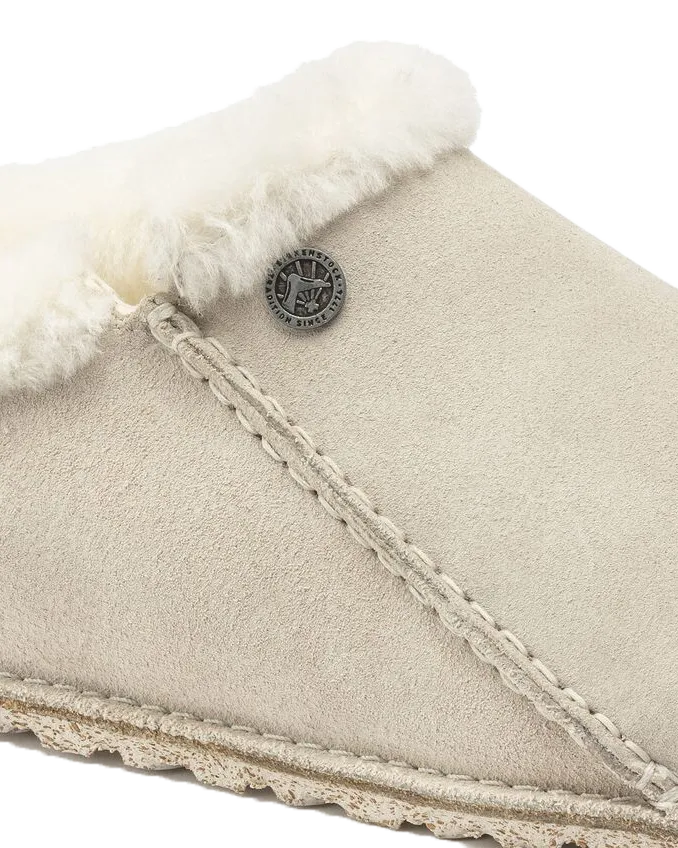 Zermatt Premium Suede Leather Slipper in Antique White