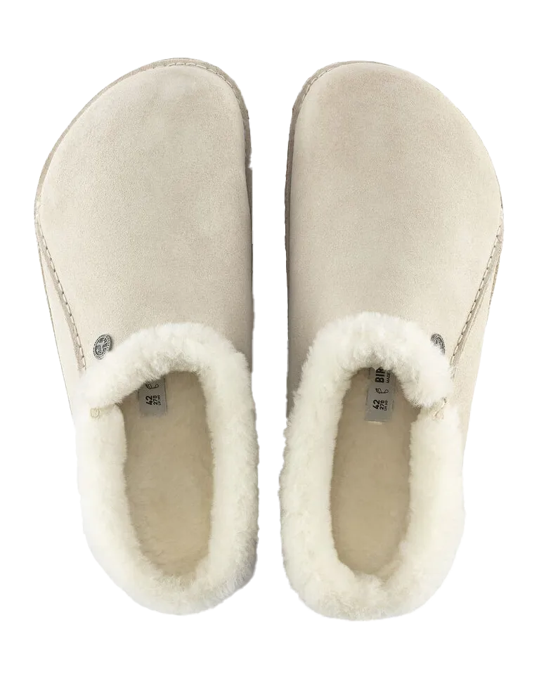 Zermatt Premium Suede Leather Slipper in Antique White